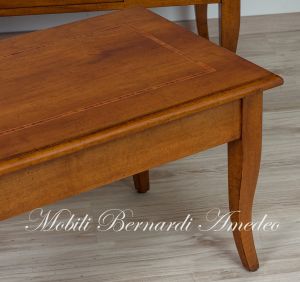 Tavolo da divano in legno massello stile classico arte povera
